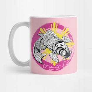 Tribal line Art Koi fish / Baybayin word Marikit (Pretty / Gorgeous) Mug